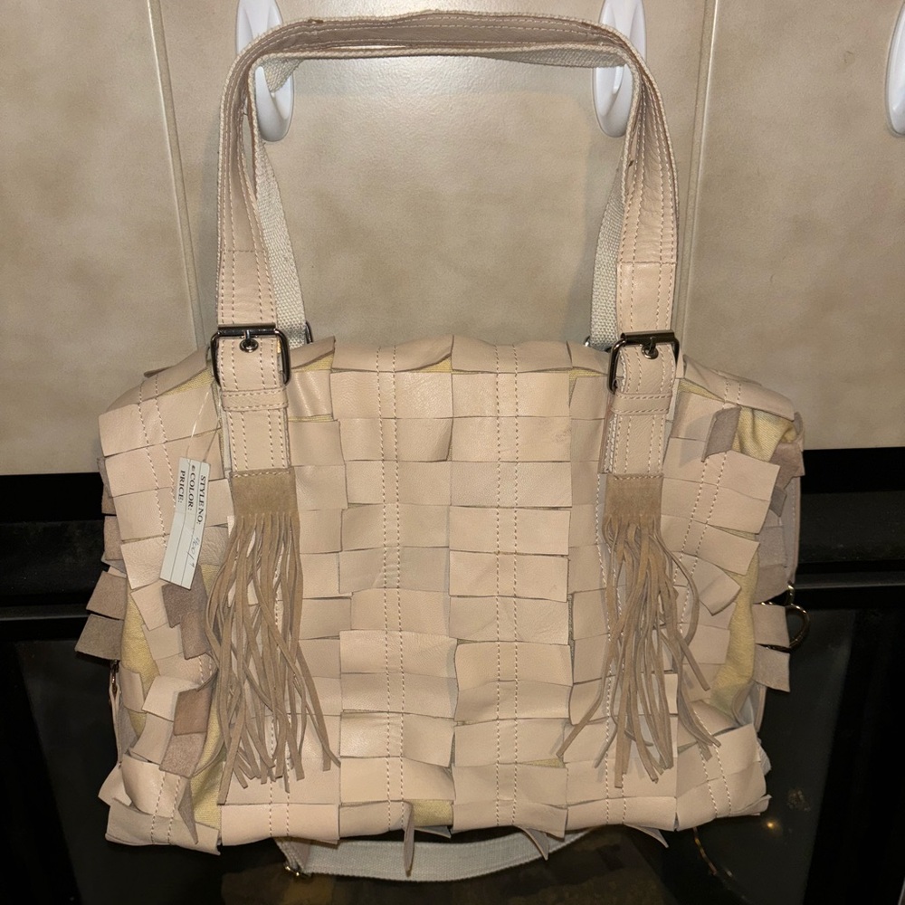 NWT-Fringe tote bag with tassels